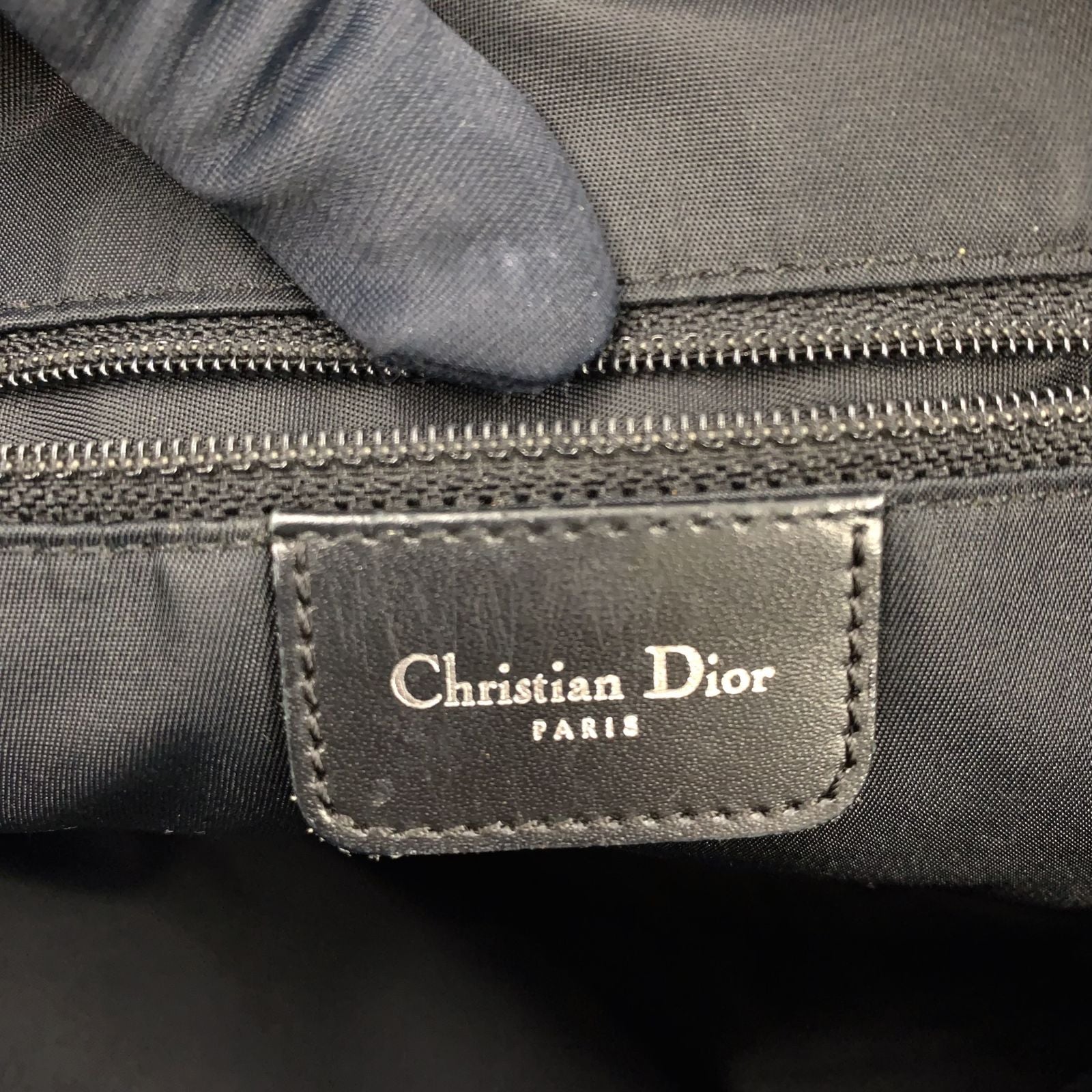 Dior Limited Trotter Canvas Navy Shoulder Bag Silver