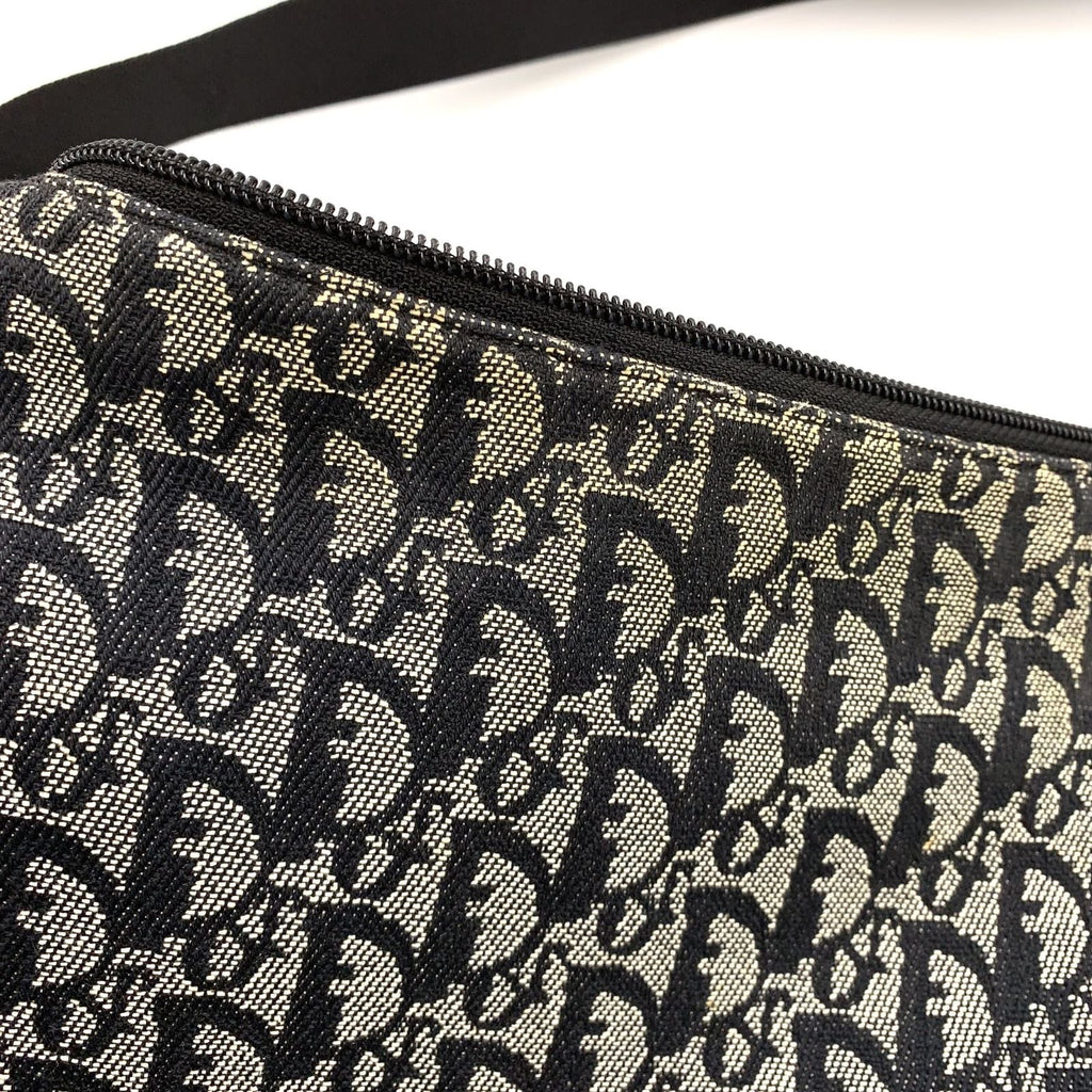 Dior Limited Trotter Canvas Navy Shoulder Bag Silver