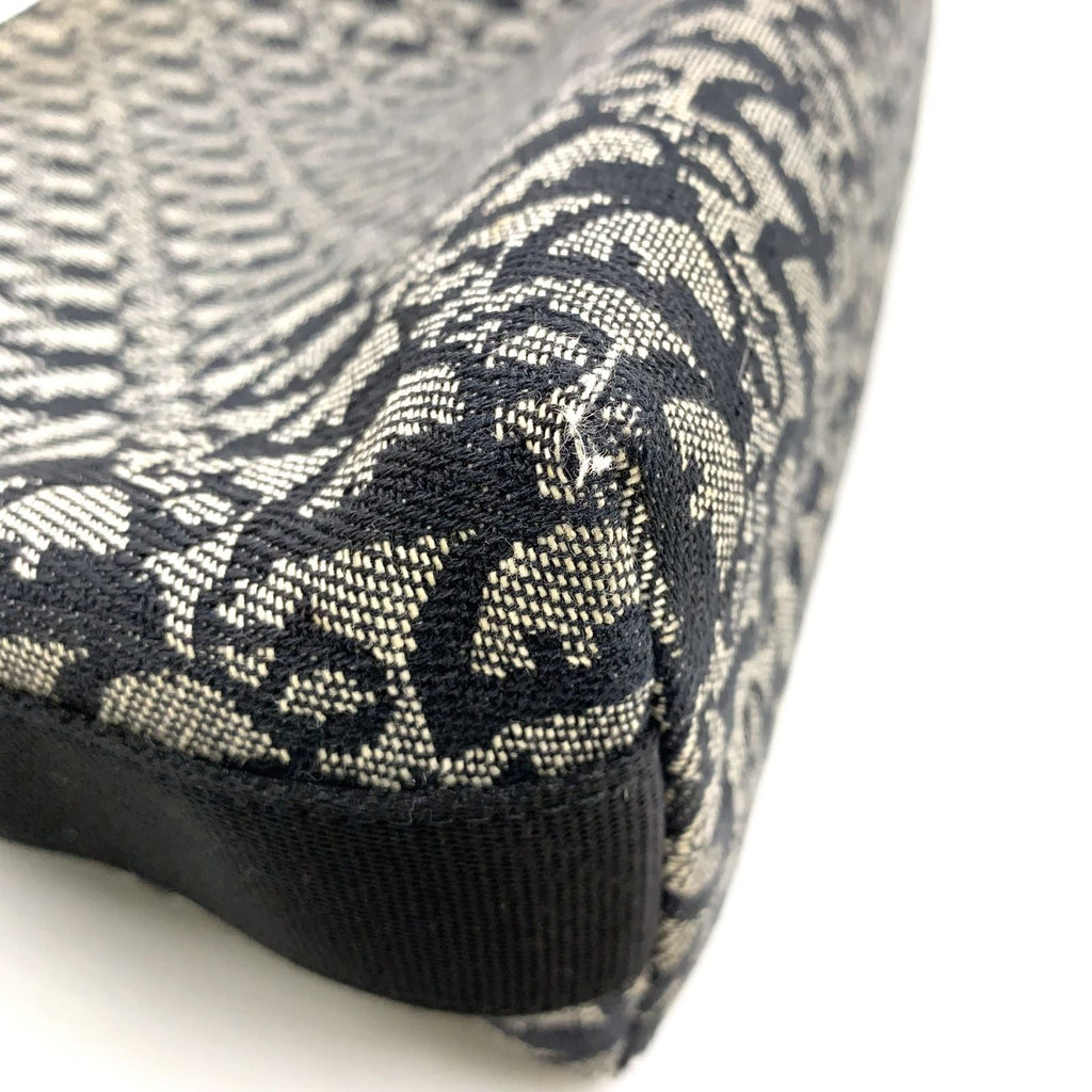 Dior Limited Trotter Canvas Navy Shoulder Bag Silver