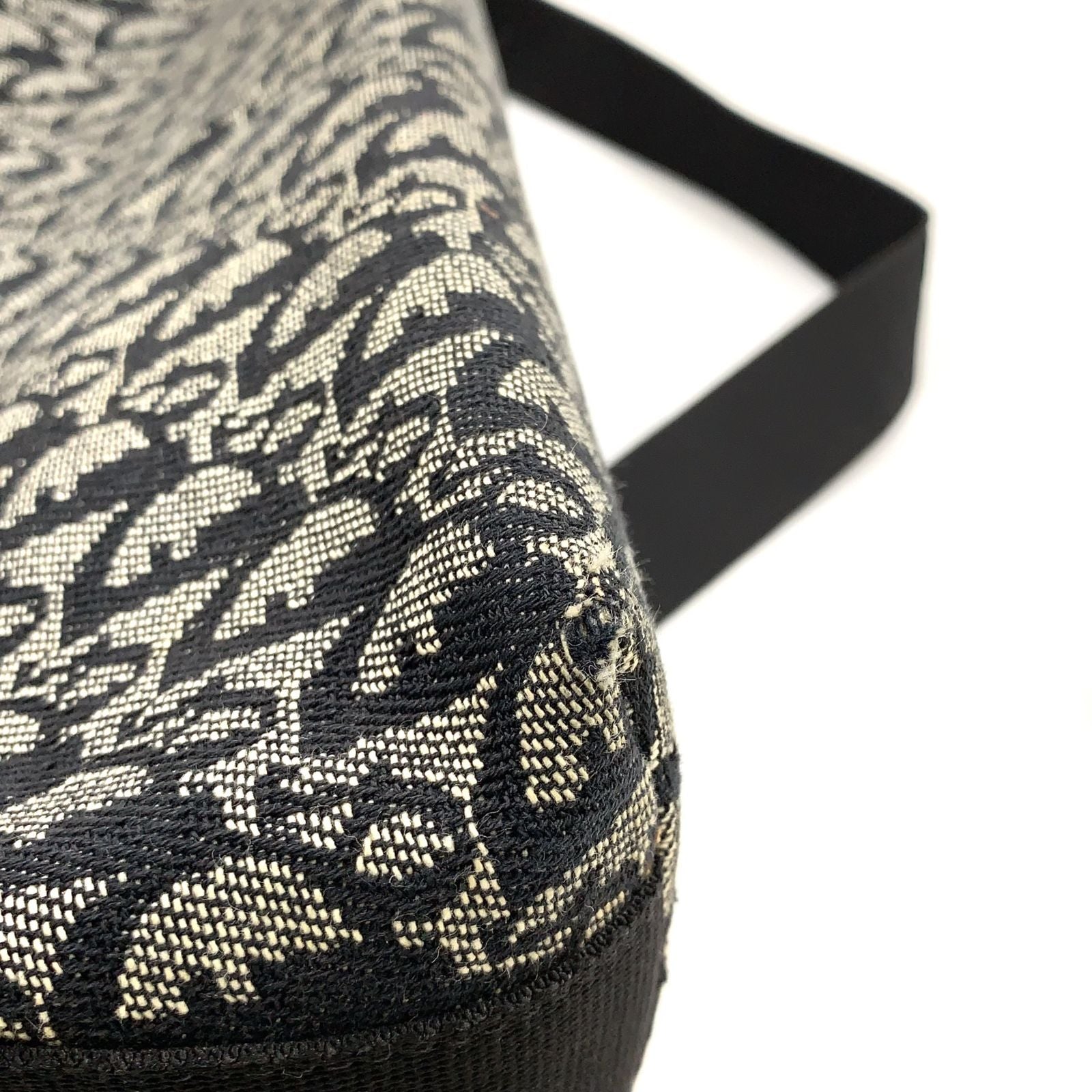 Dior Limited Trotter Canvas Navy Shoulder Bag Silver