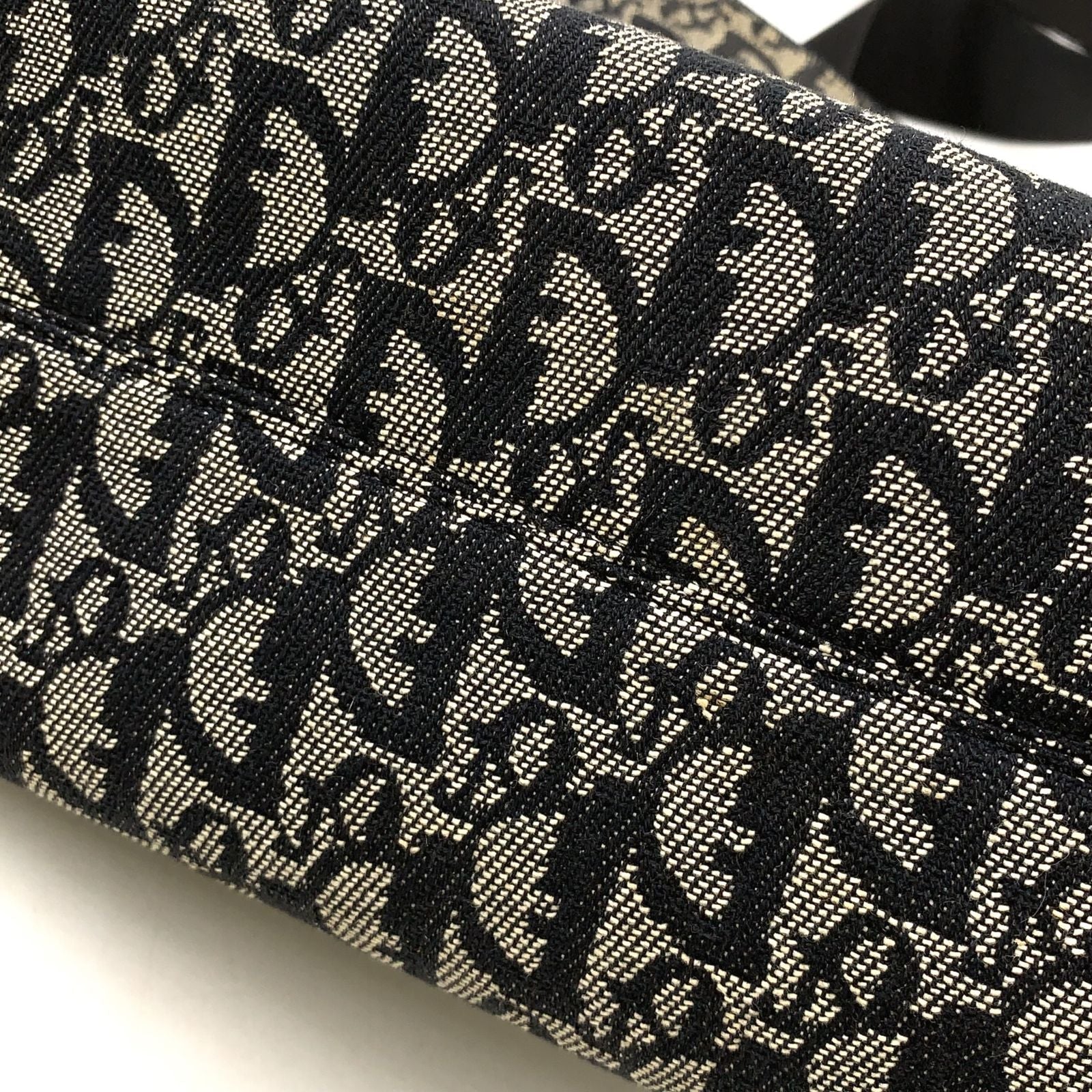Dior Limited Trotter Canvas Navy Shoulder Bag Silver