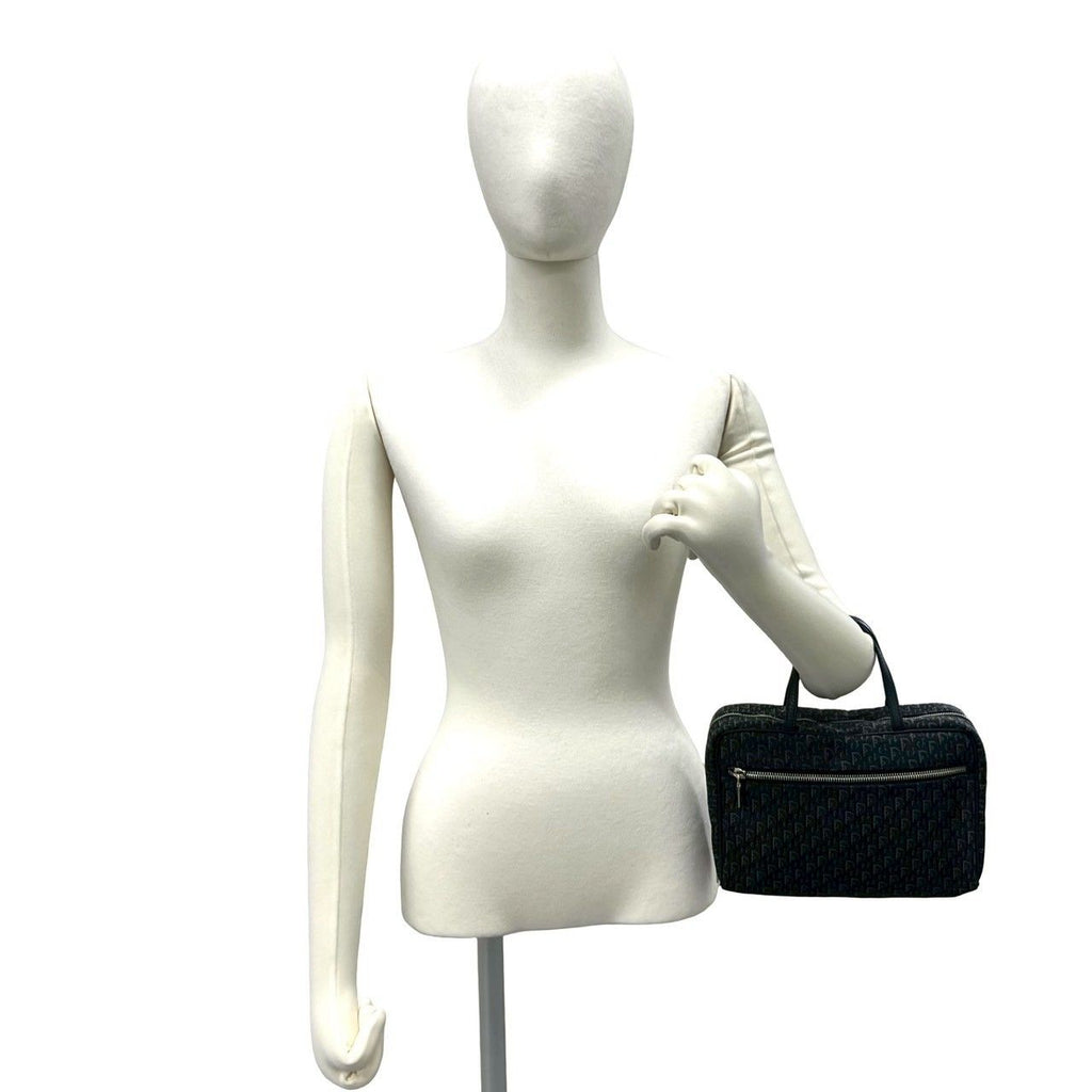 Dior Trotter Canvas Leather Mini Boston Bag Black