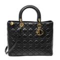 Dior Large Lady Dior Zip Black Canada Lambskin Leather Handbag