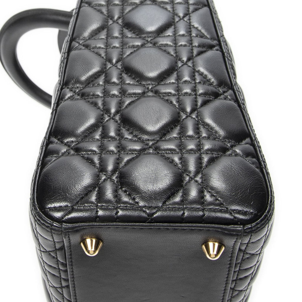 Dior Large Lady Dior Zip Black Canada Lambskin Leather Handbag