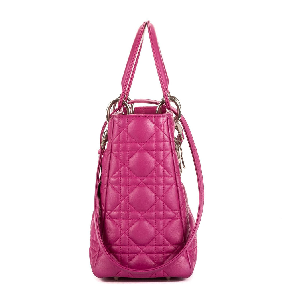Dior Lady Dior Fuchsia Cannage Quilt Handbag