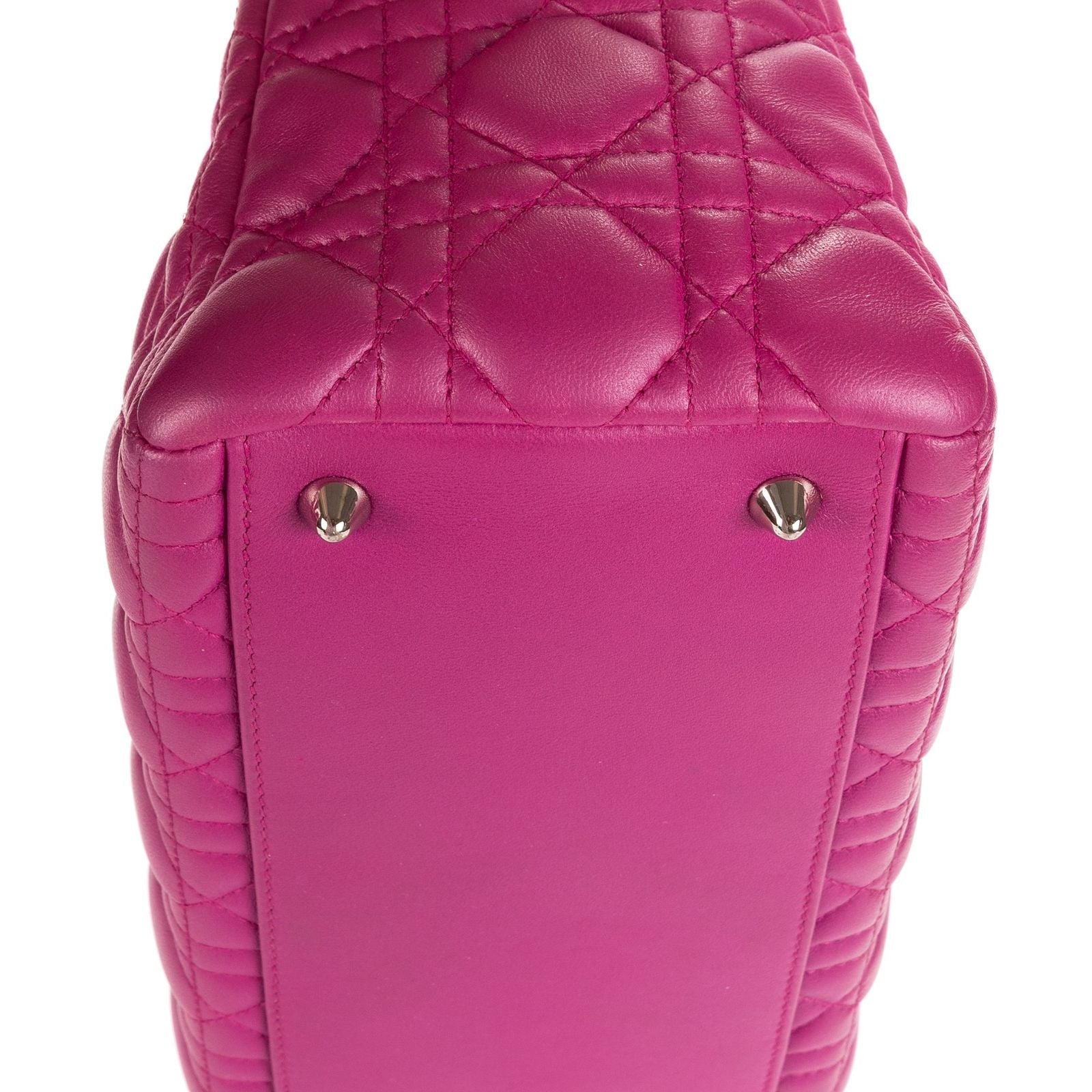 Dior Lady Dior Fuchsia Cannage Quilt Handbag