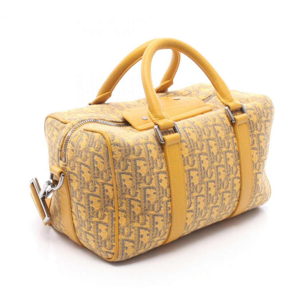 Dior Handbag Rango 26 Oblique 2-Way Yellow Canvas Leather