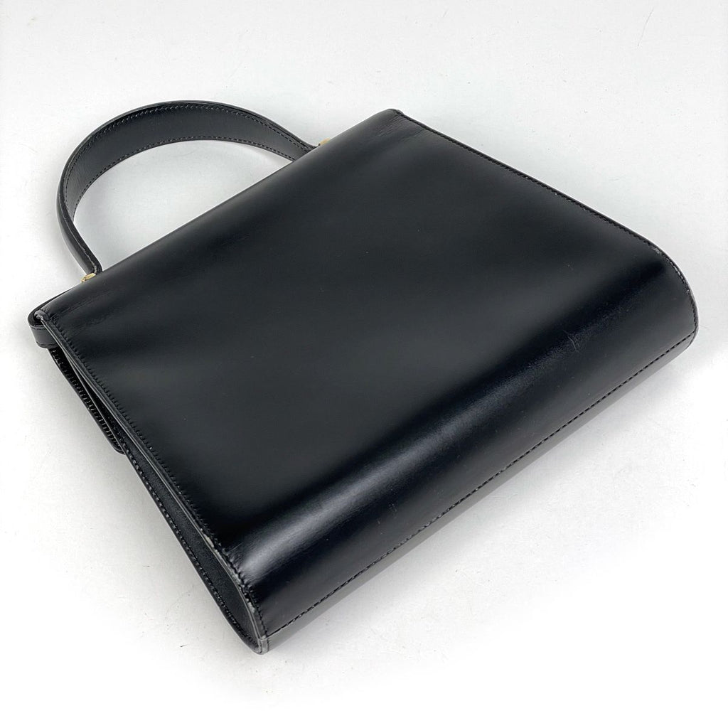 Dior Logo Handbag 2-Way Leather Black
