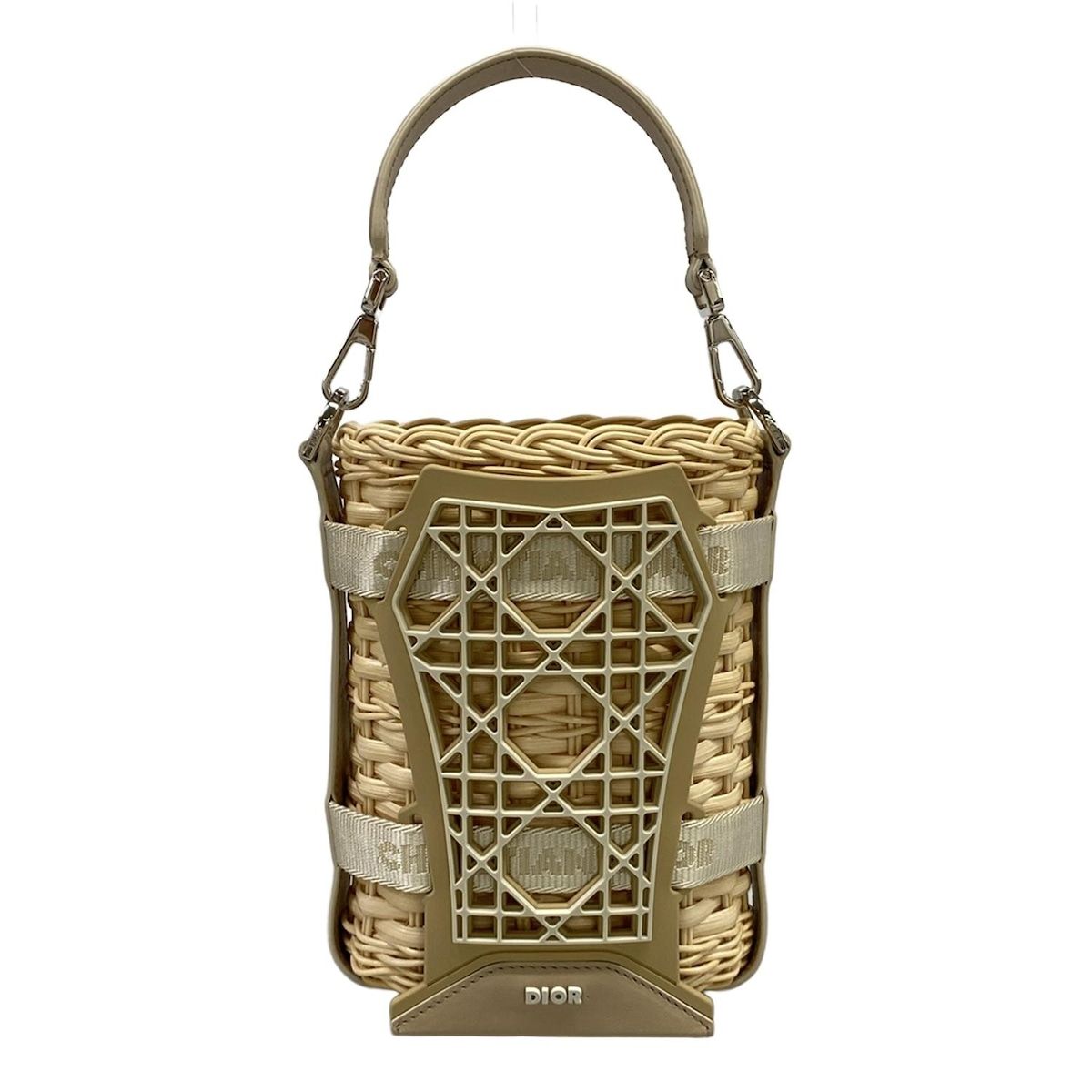 Dior Handbag Sahara Ivory Beige Basket Bag Leather