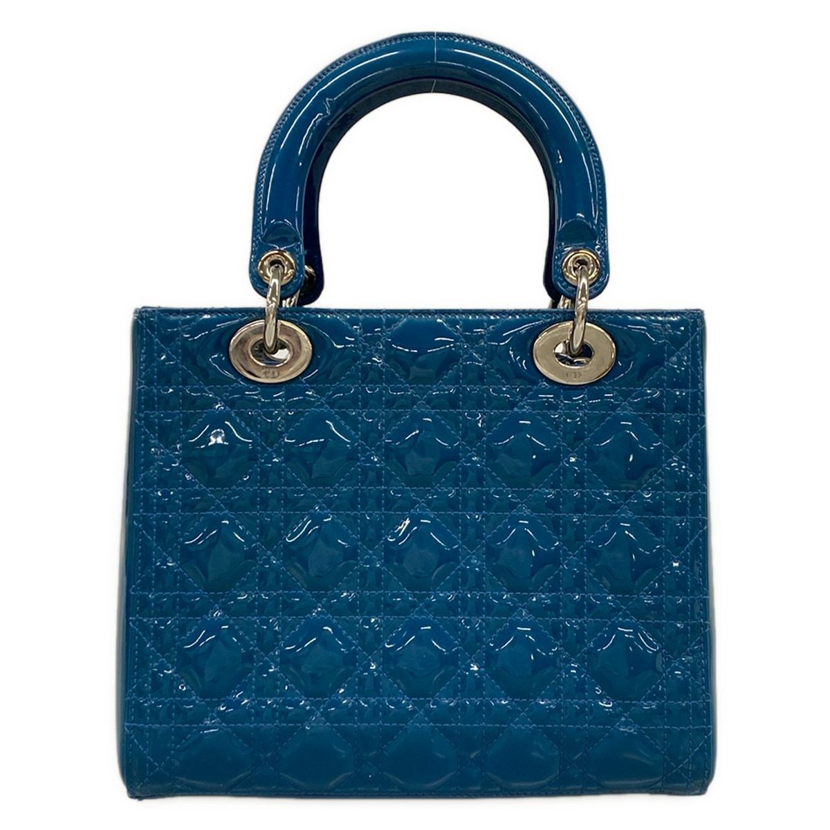 Dior Handbag Lady Bag Blue Leather