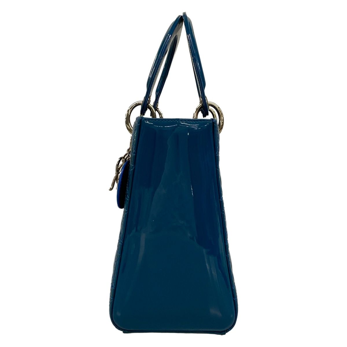 Dior Handbag Lady Bag Blue Leather