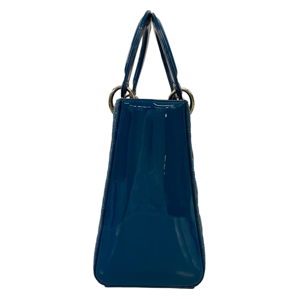 Dior Handbag Lady Bag Blue Leather