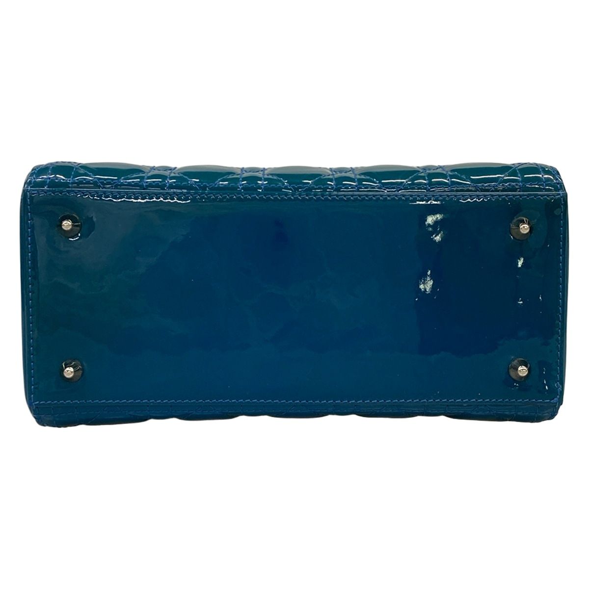 Dior Handbag Lady Bag Blue Leather