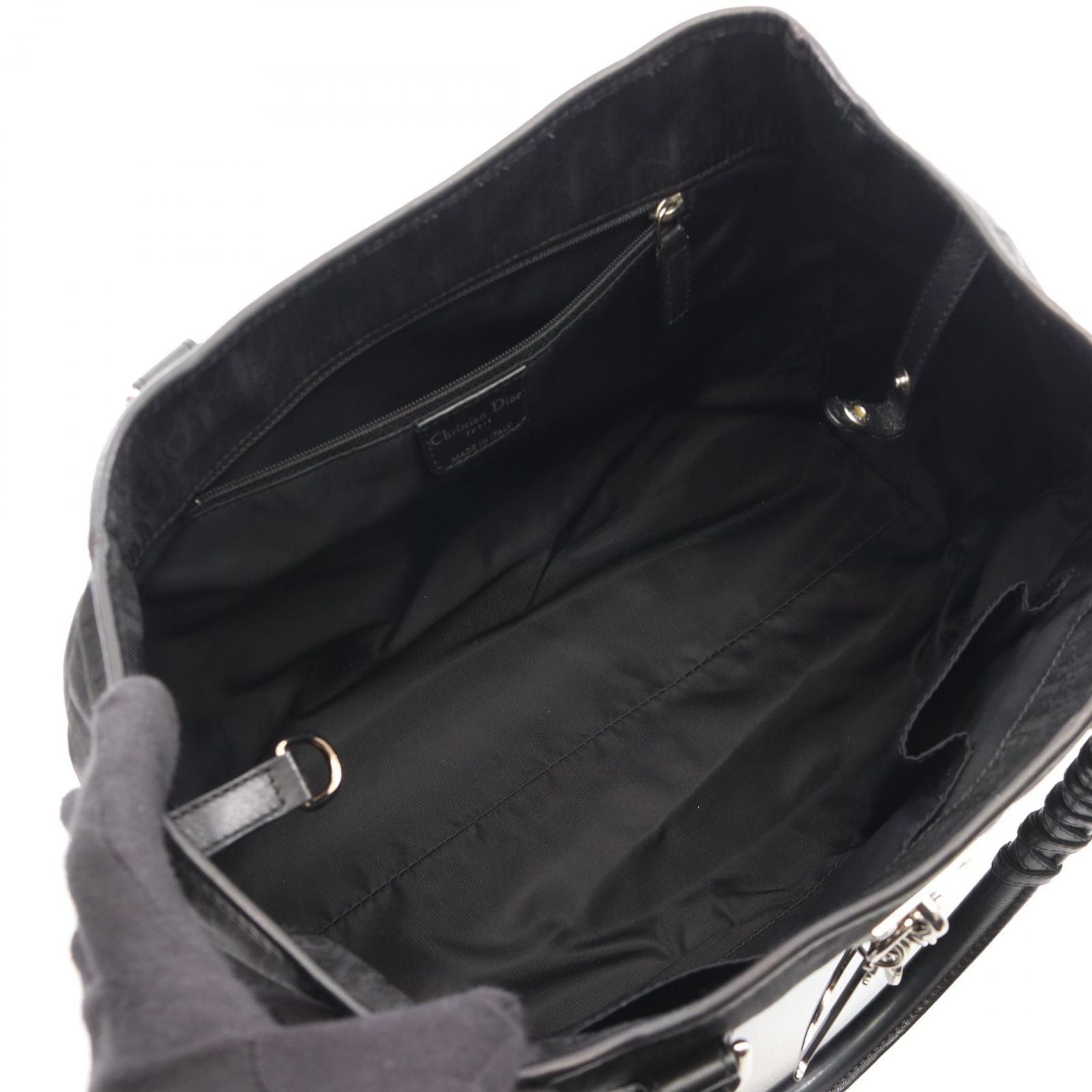 Dior Tote Oblique Trotter Black Leather Handbag