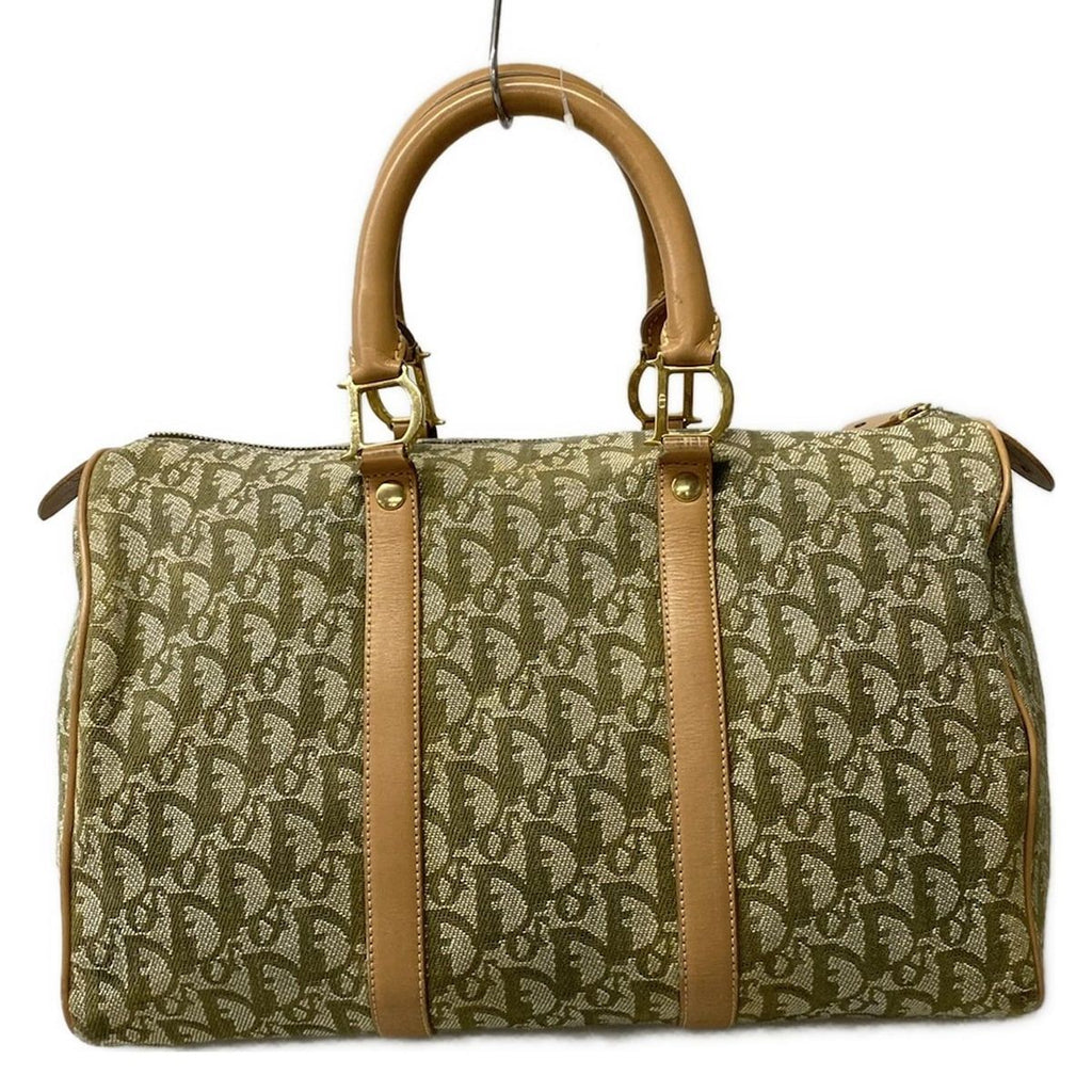 Dior Handbag Trotter Light Green Ivory Beige Mini Boston Leather