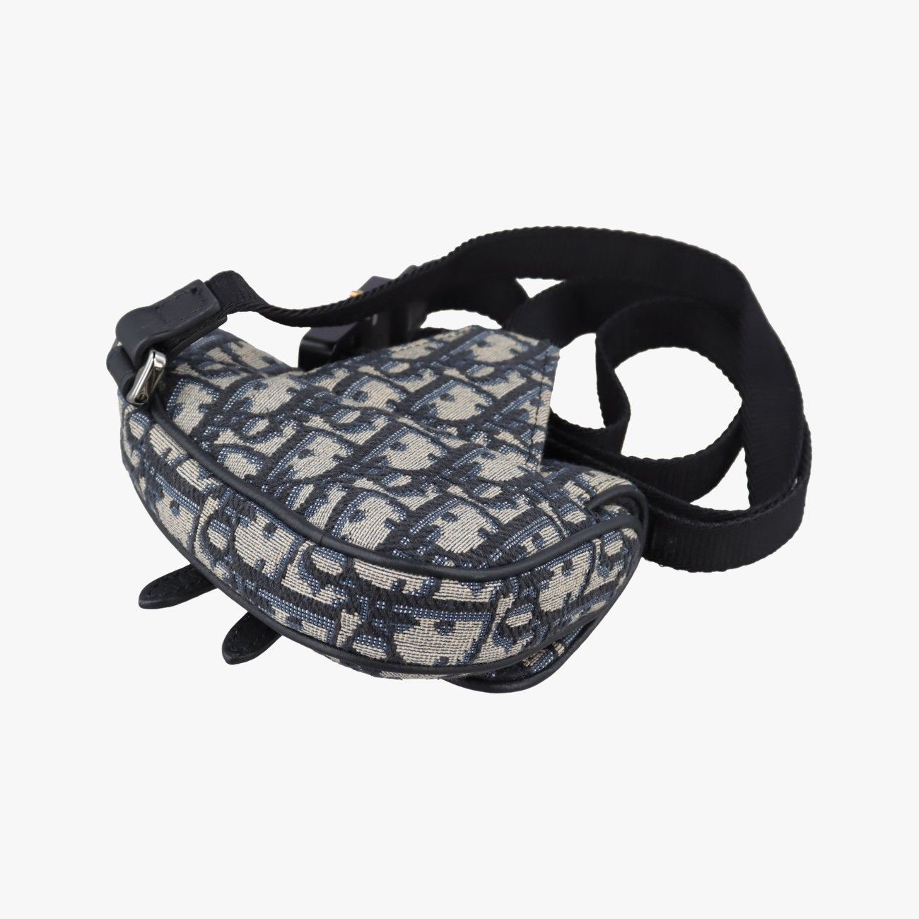 Dior Saddle Navy Gray Jacquard Handbag