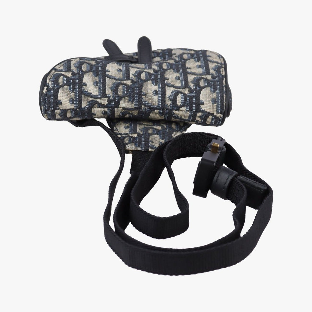 Dior Saddle Navy Gray Jacquard Handbag