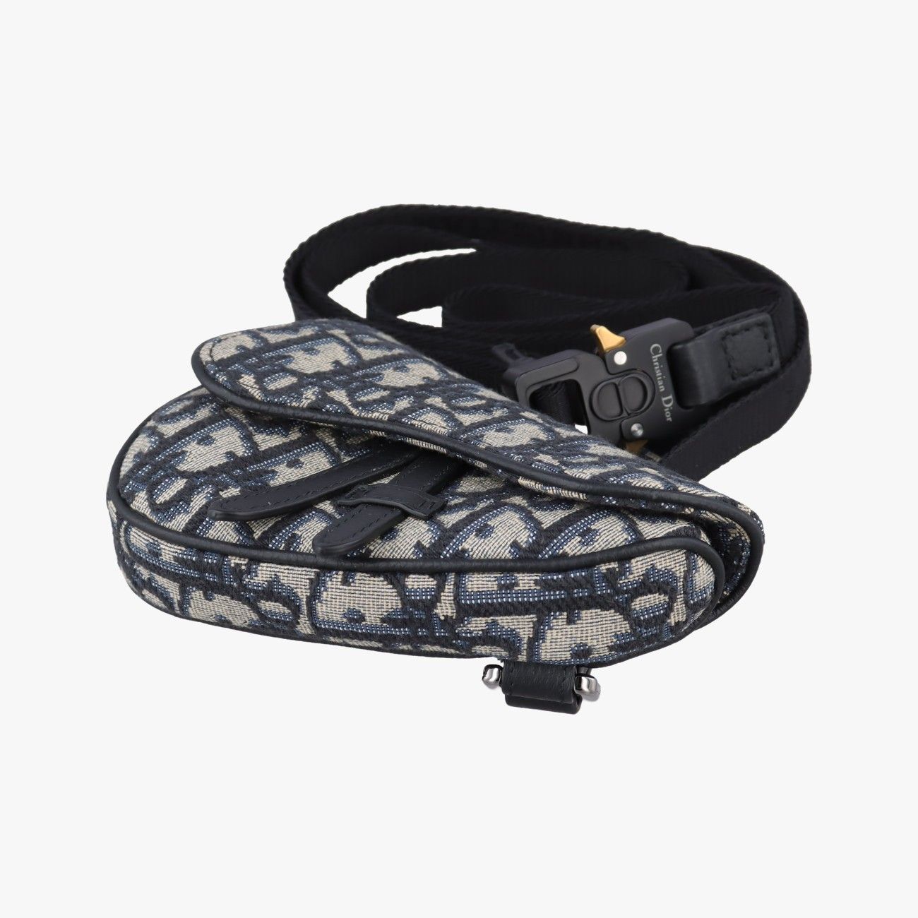 Dior Saddle Navy Gray Jacquard Handbag