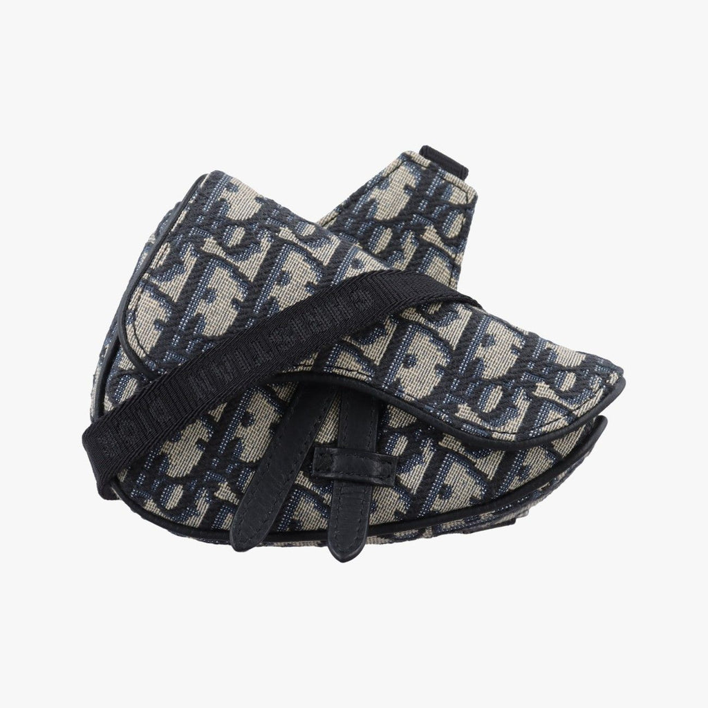 Dior Saddle Navy Gray Jacquard Handbag