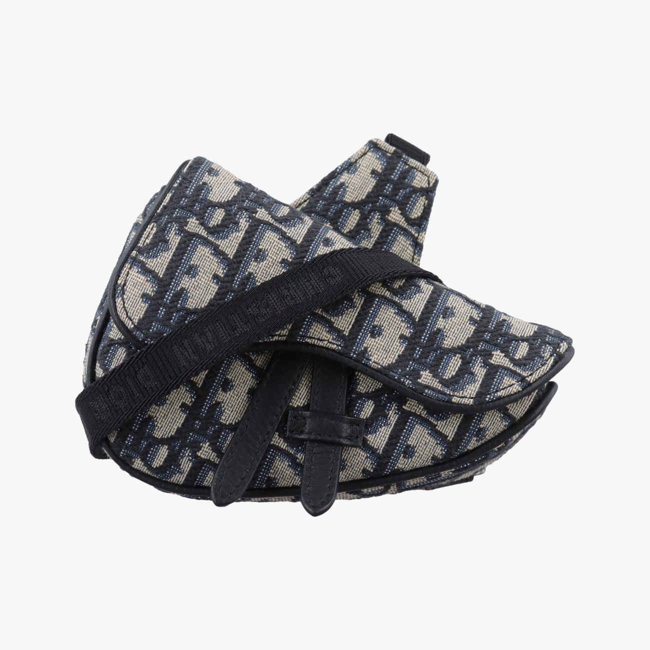 Dior Saddle Navy Gray Jacquard Handbag