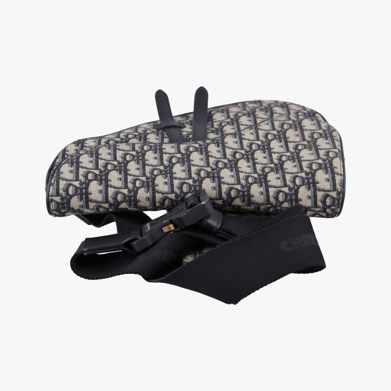Dior Saddle Navy Jacquard Leather Handbag