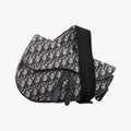 Dior Saddle Navy Jacquard Leather Handbag