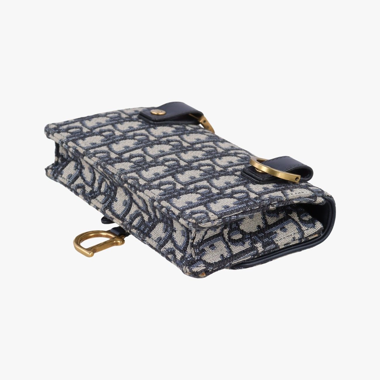 Dior Saddle Navy Gray Jacquard Handbag