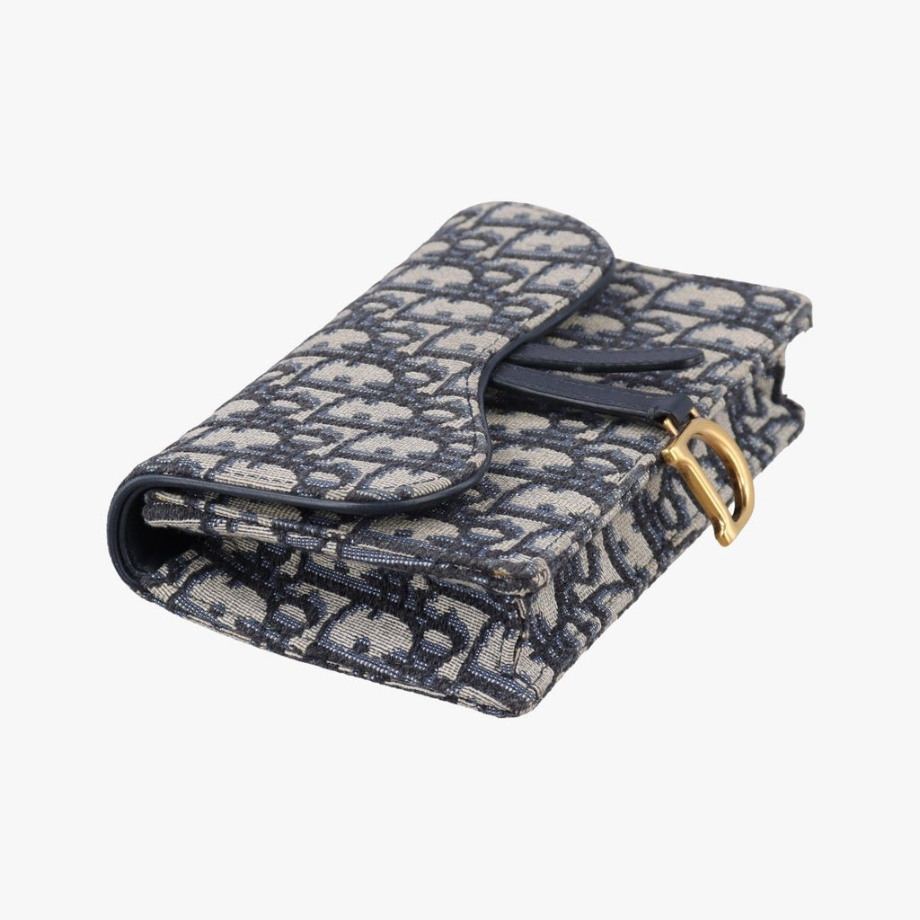 Dior Saddle Navy Gray Jacquard Handbag
