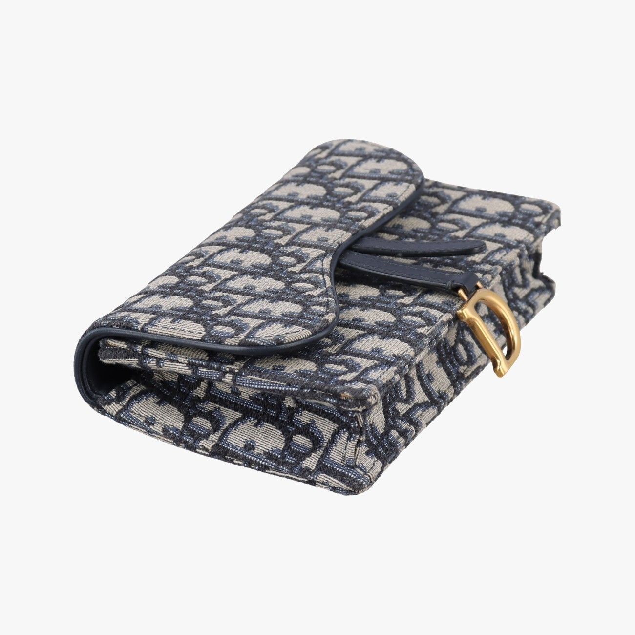 Dior Saddle Navy Gray Jacquard Handbag