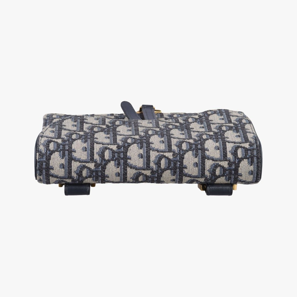Dior Saddle Navy Gray Jacquard Handbag