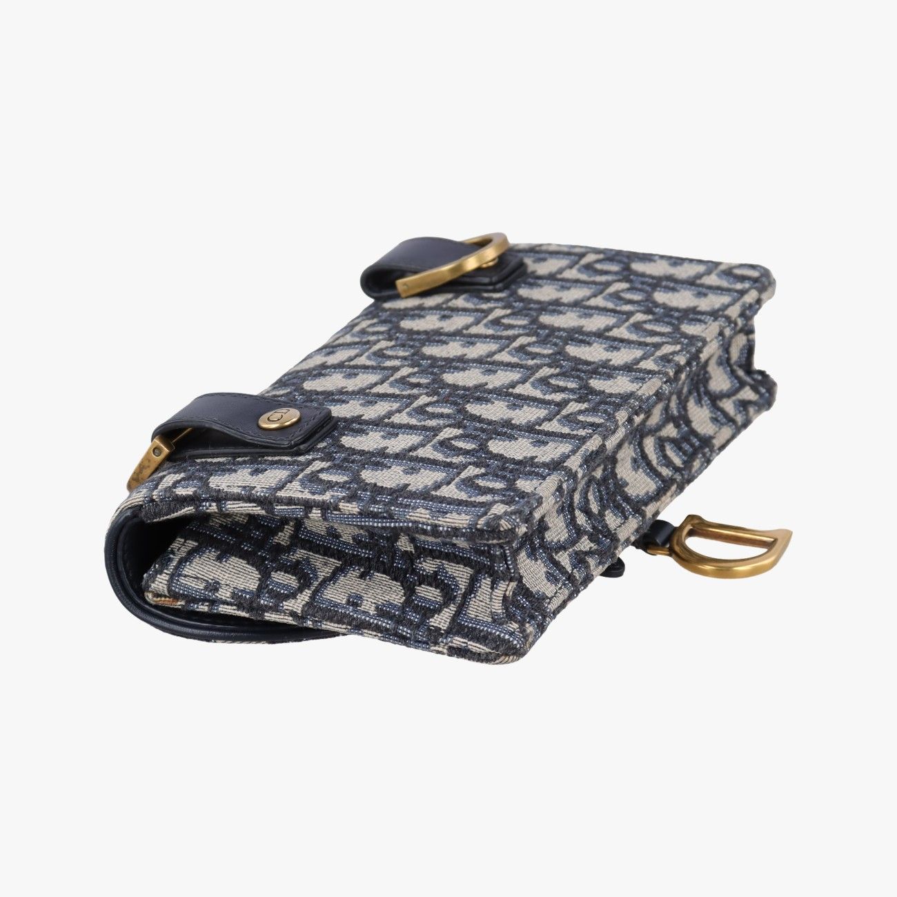 Dior Saddle Navy Gray Jacquard Handbag