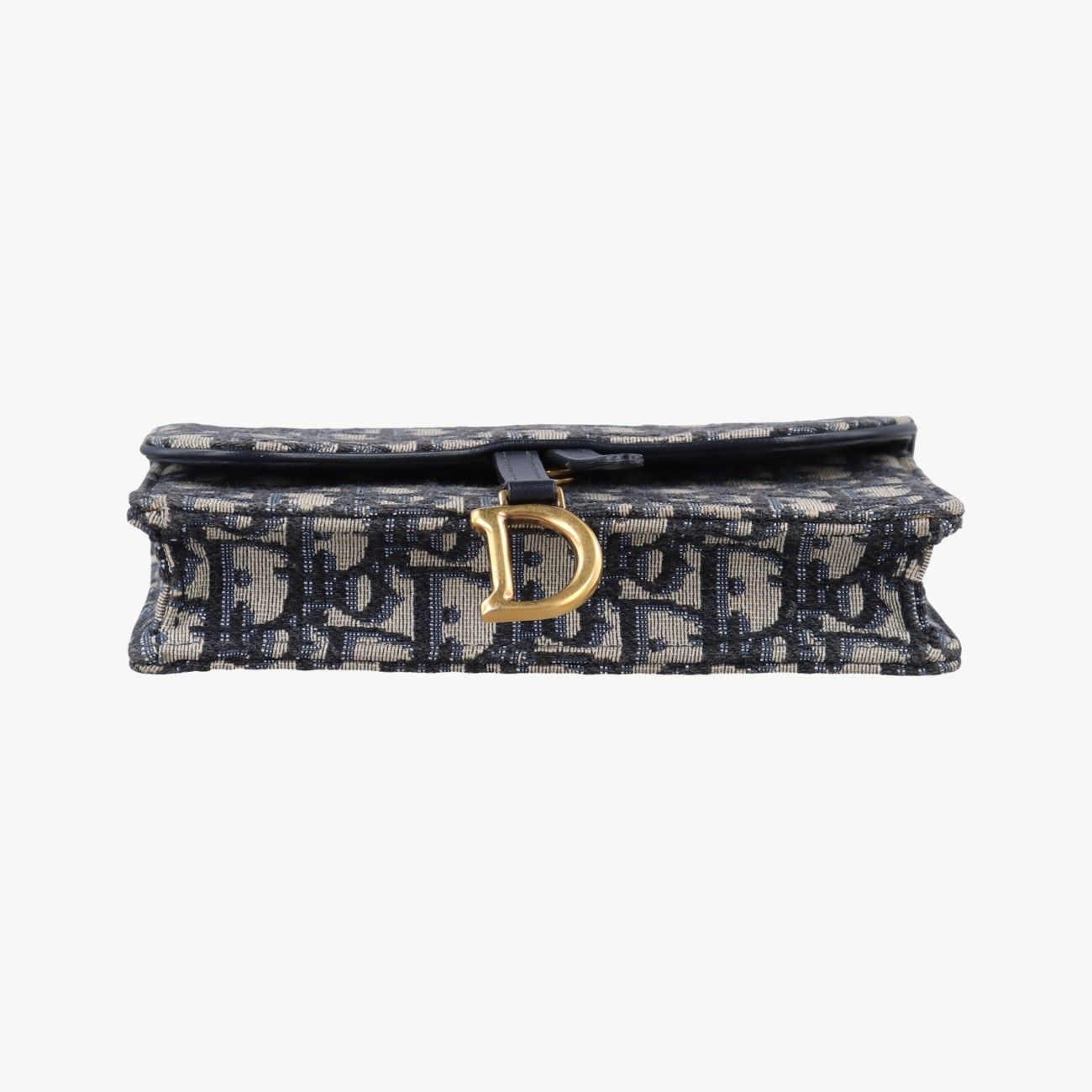 Dior Saddle Navy Gray Jacquard Handbag