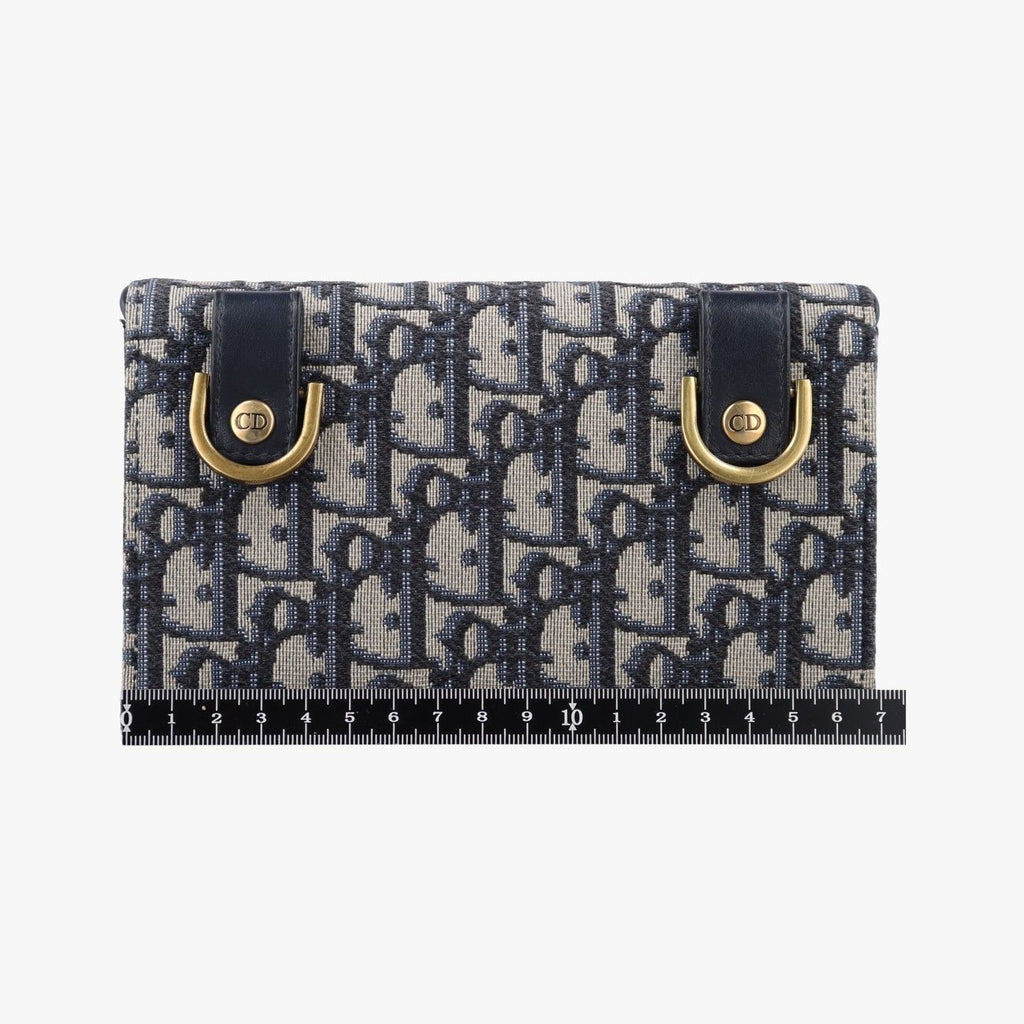 Dior Saddle Navy Gray Jacquard Handbag