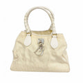 Dior Handbag Trotter Canvas Beige Silver