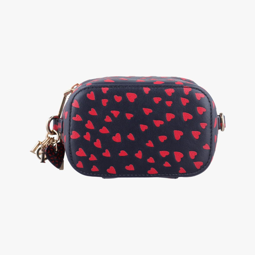 Dior Micro Lady Vanity Case Black Red Leather Handbag