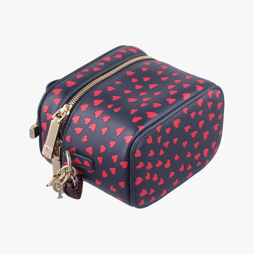 Dior Micro Lady Vanity Case Black Red Leather Handbag