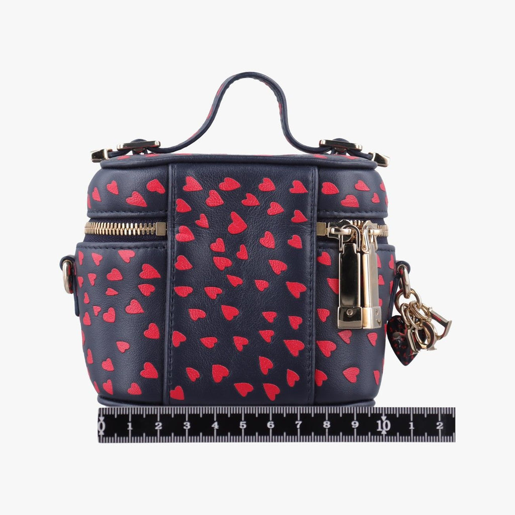 Dior Micro Lady Vanity Case Black Red Leather Handbag