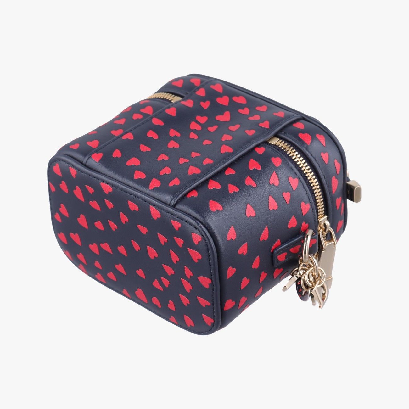 Dior Micro Lady Vanity Case Black Red Leather Handbag