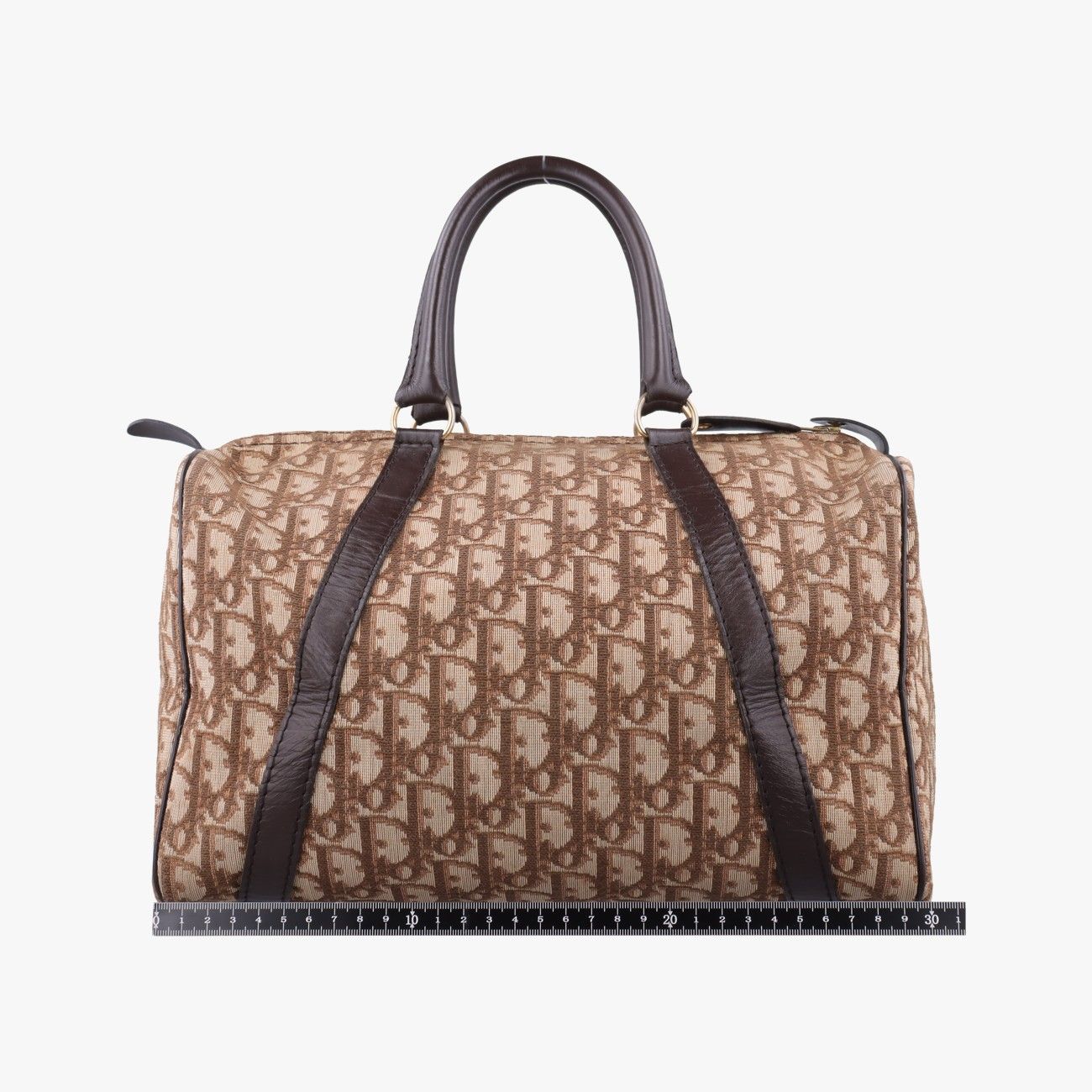 Dior Trotter Brown Canvas Leather Handbag