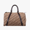 Dior Trotter Brown Canvas Leather Handbag