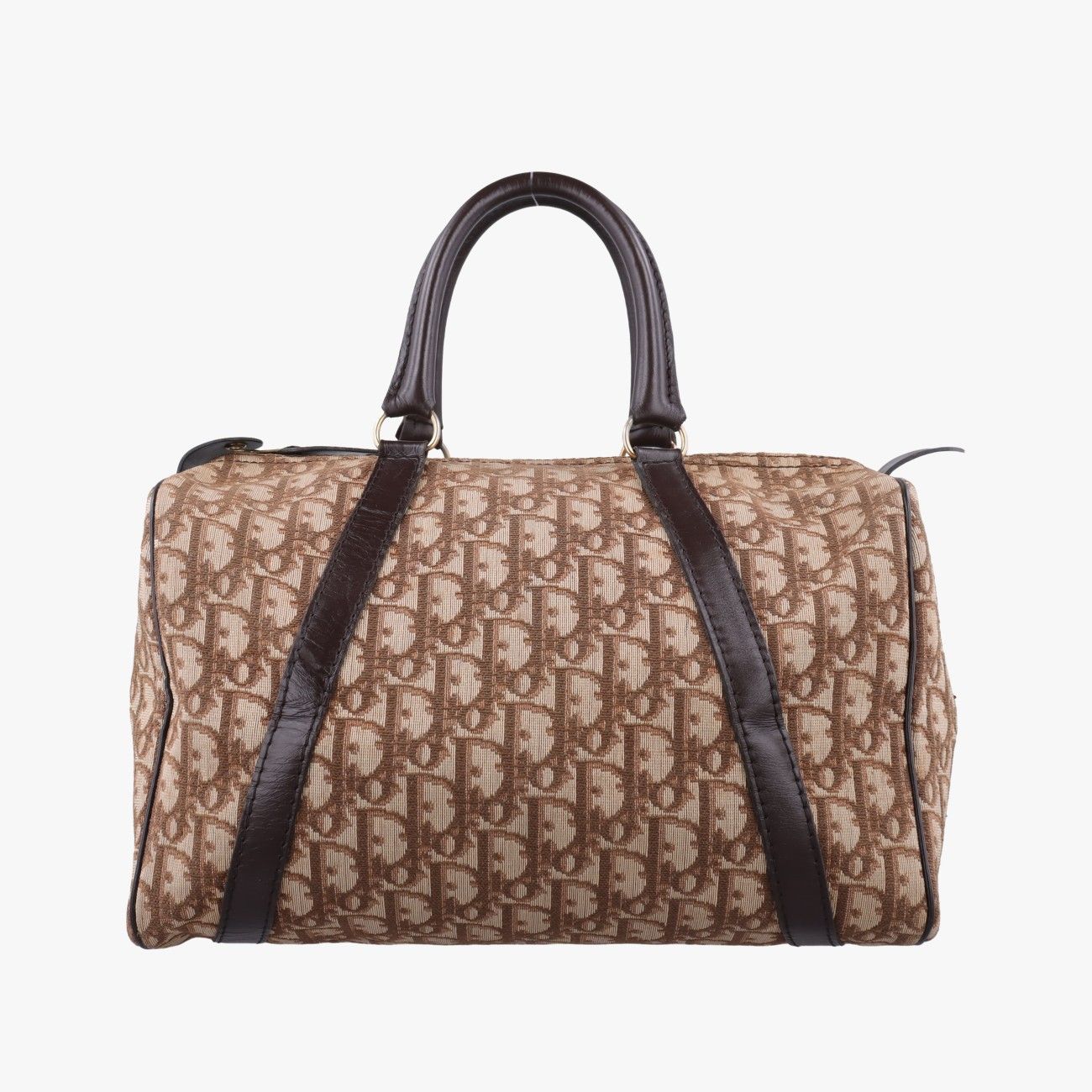 Dior Trotter Brown Canvas Leather Handbag
