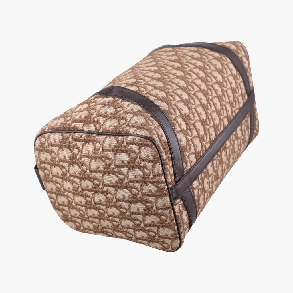 Dior Trotter Brown Canvas Leather Handbag