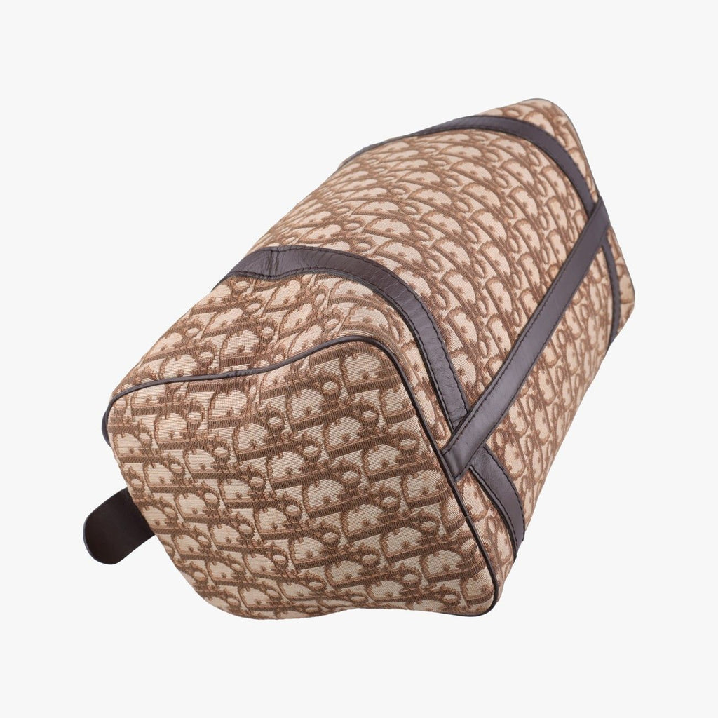 Dior Trotter Brown Canvas Leather Handbag