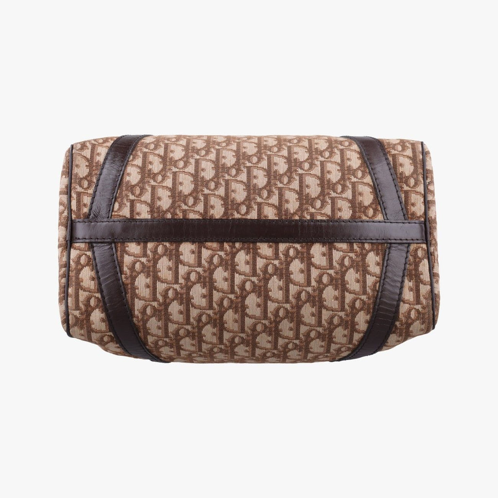 Dior Trotter Brown Canvas Leather Handbag