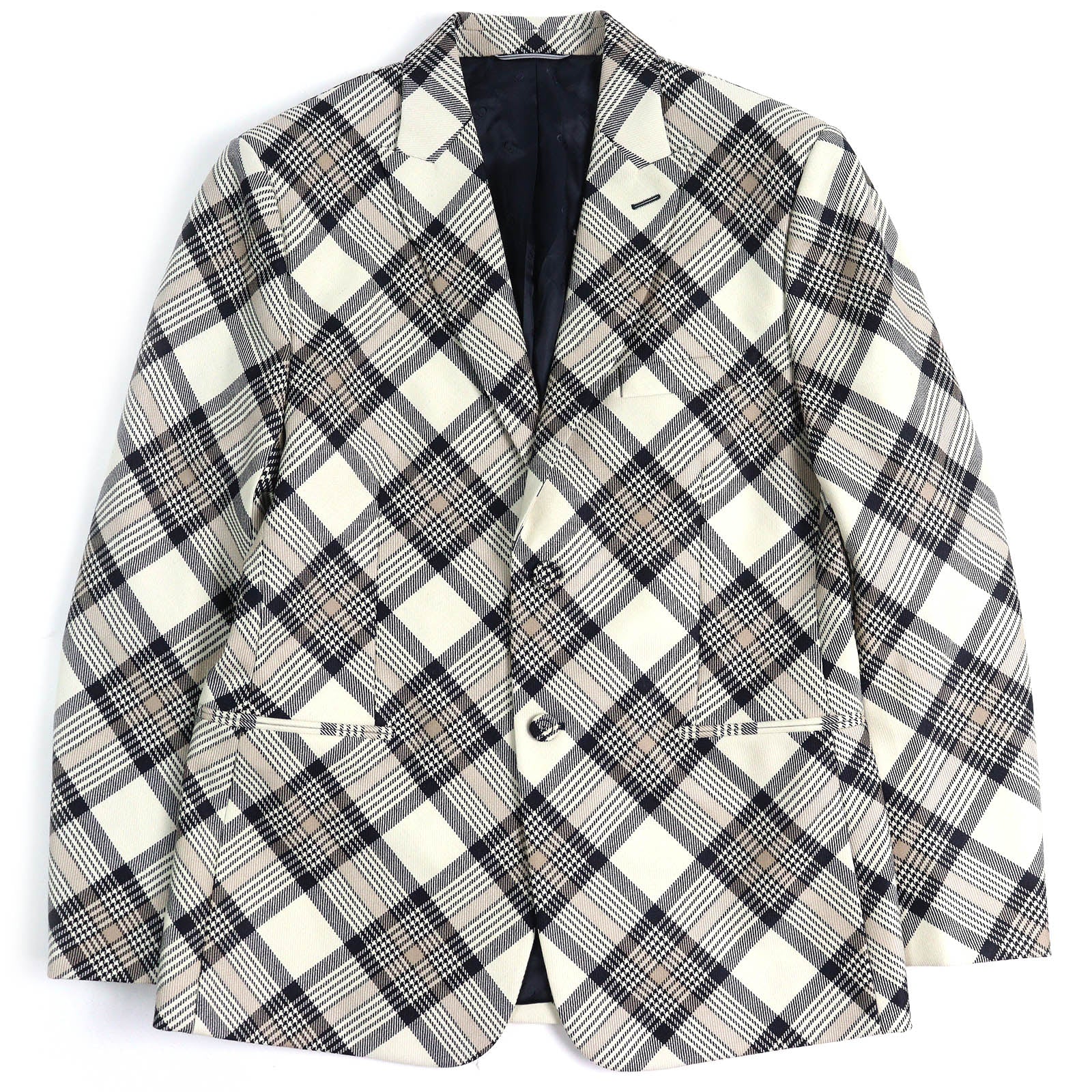 Excellent DIOR tailored jacket Check Pattern Peak Lapel Single mens 50 293C284A5572