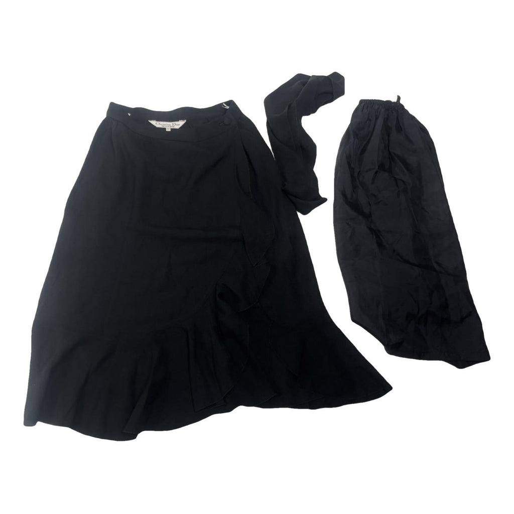Dior Black Silk Skirt