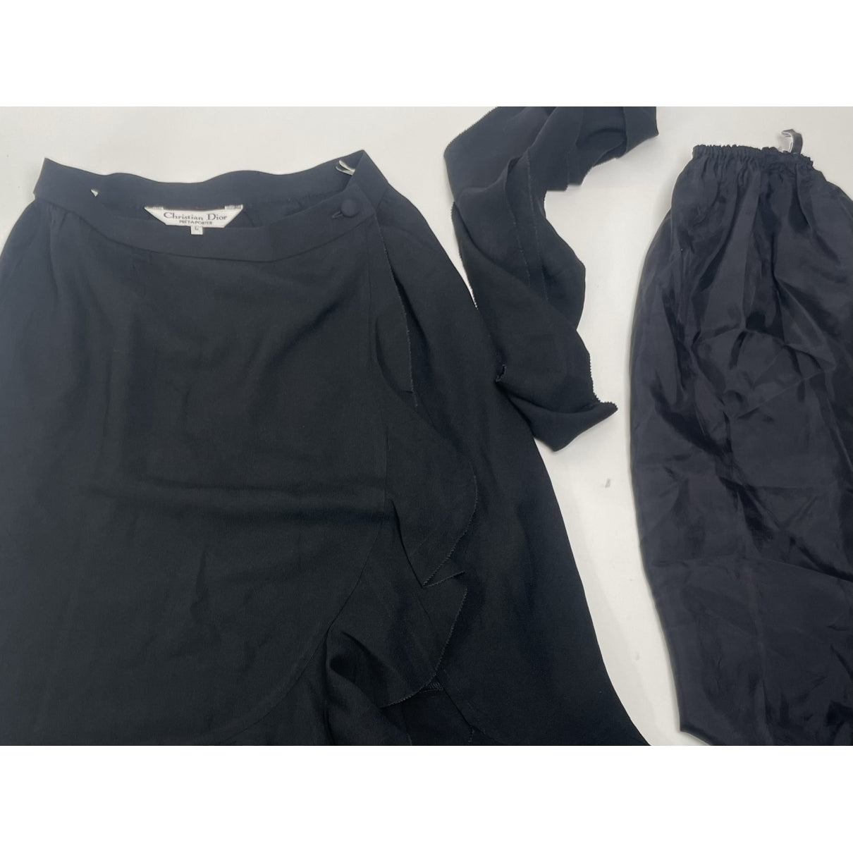 Dior Black Silk Skirt
