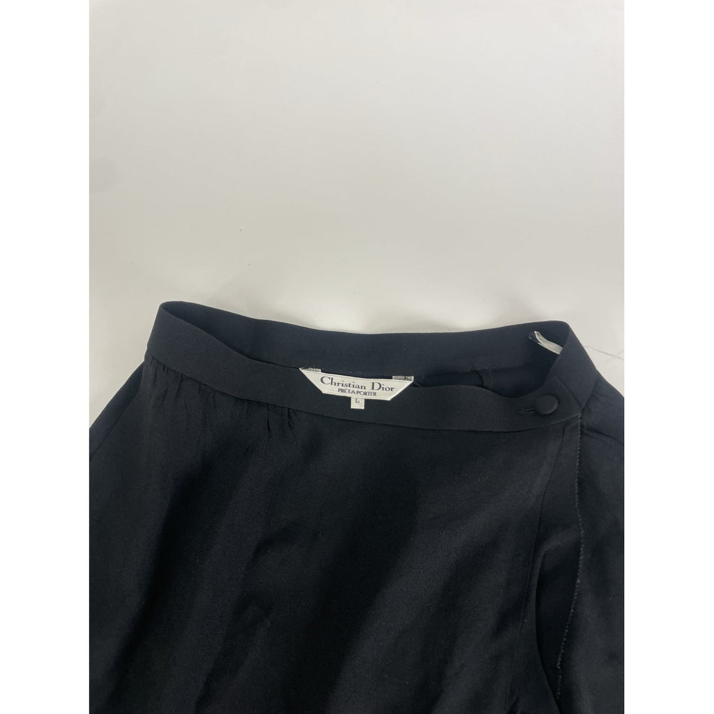 Dior Black Silk Skirt