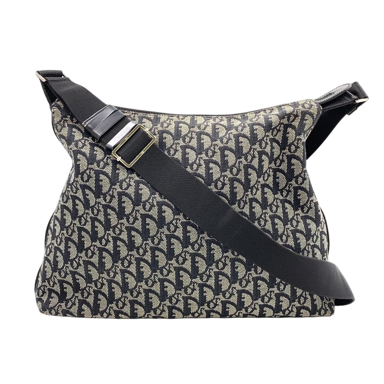 Dior Limited Trotter Canvas Navy Shoulder Bag Silver