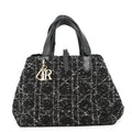 Dior Handbag Cannage Toujour Tweed Black